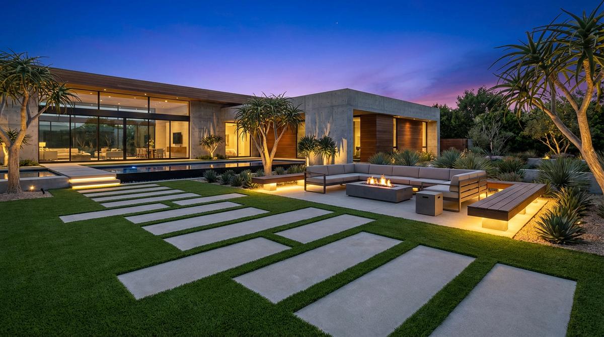 Modern turf and paver design