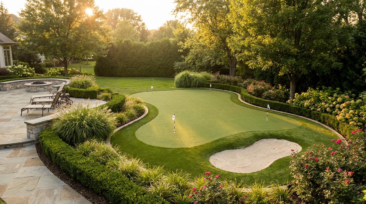 Professional backyard putting green